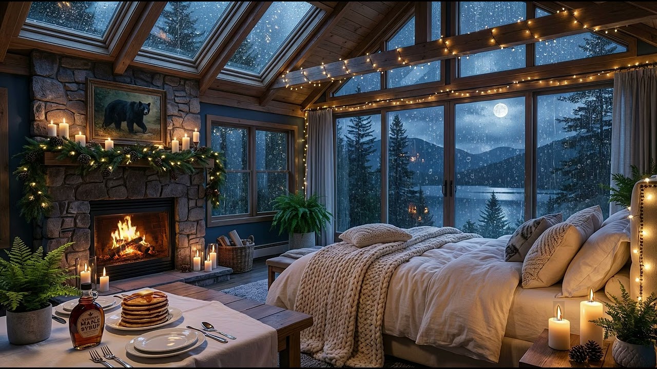 Cozy Vermont Cabin Ambience at Mystic Shores - Rain, Relax, Sleep, Study