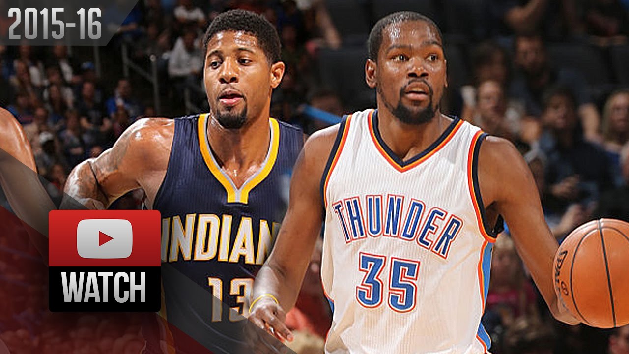 Paul George vs Kevin Durant SICK DUEL Highlights (2016.02.19) Thunder vs Pacers - 53 Pts Total!