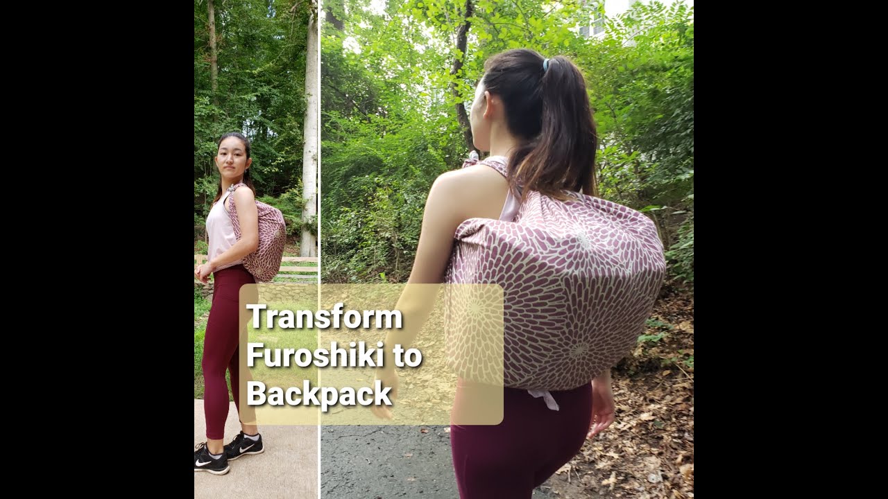 [Eco-Friendly] A peace of cloth transform to a Backpack/ No Sew/ Furoshiki/ Japanese culture