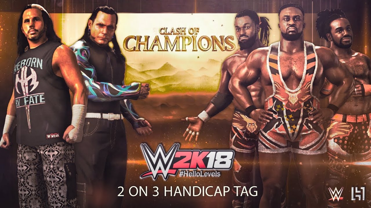 WWE 2K18 Hardy Boyz vs The New Day | 2 on 3 HANDICAP TAG TEAM Match