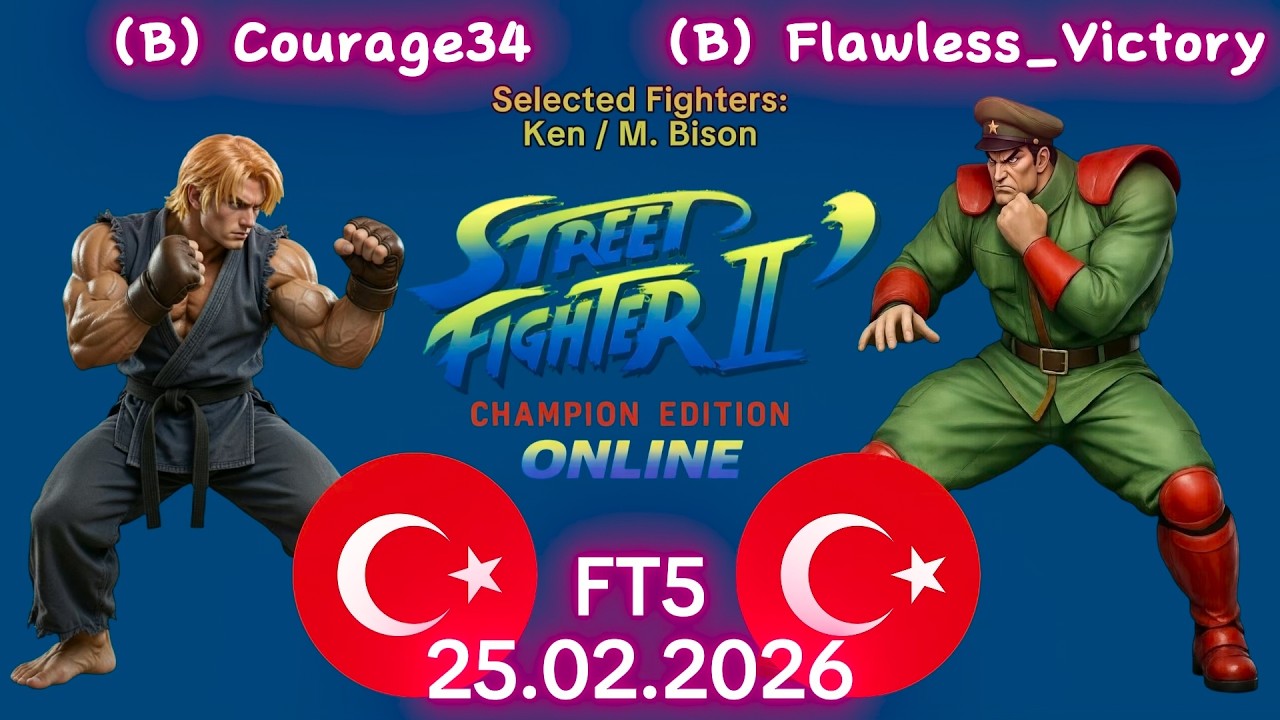 Courage34 VS. Flawless_Victory - ONLINE MATCH! - Street Fighter II' C.E. - FT5 - 25.02.2026