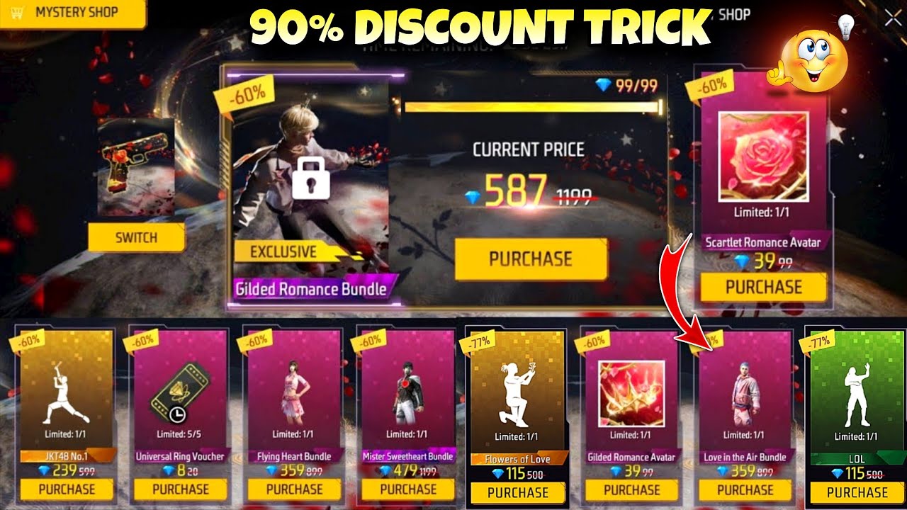 New Mystery Shop 90% Discount Trick 🤯 | new mystery shop event free fire new event | ff new event 
