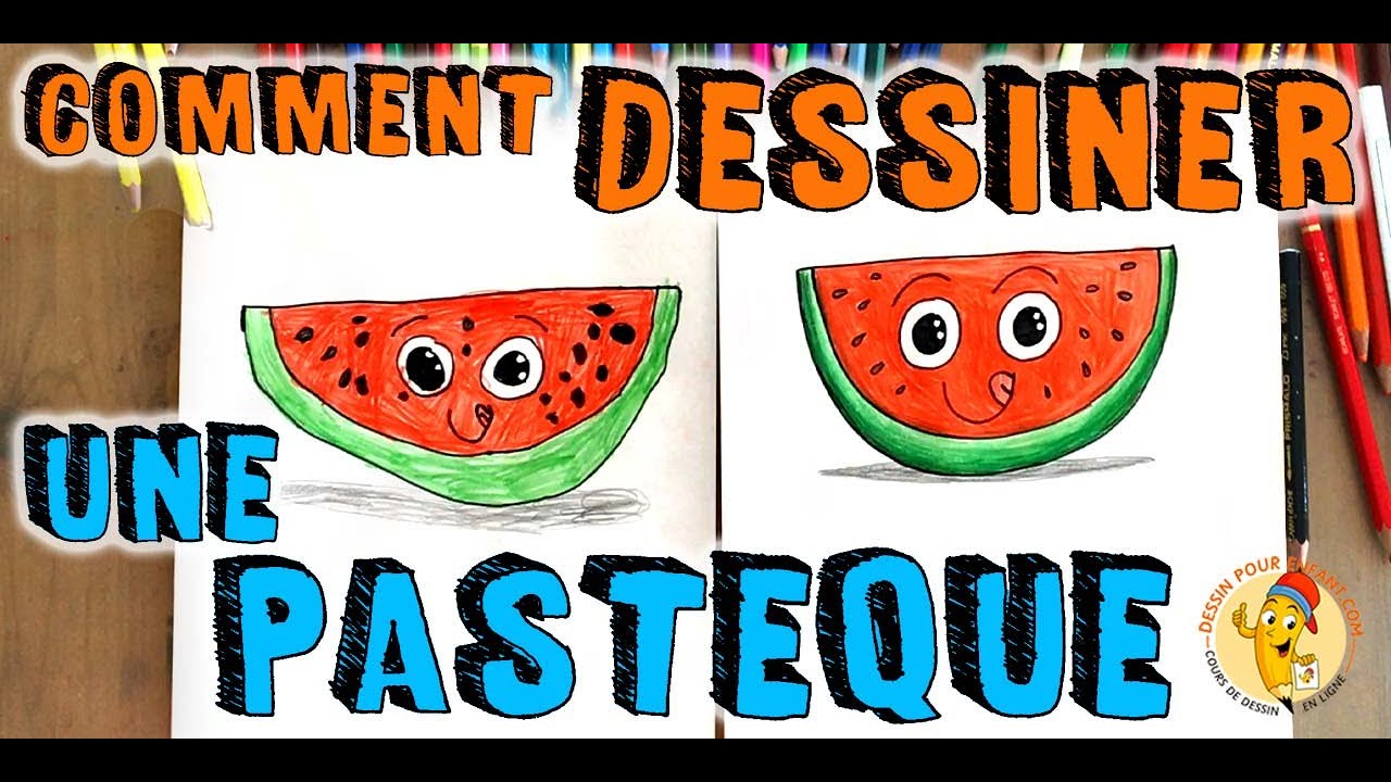 Comment dessiner une PASTEQUE mignonne kawaii | Dessin Pour Enfant