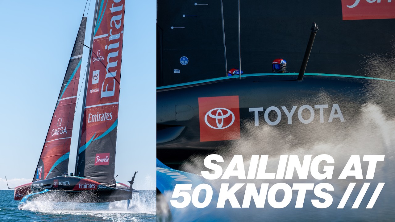 Taihoro płynie z prędkością 50 węzł&oacute;w /// Trening AC75 America's Cup