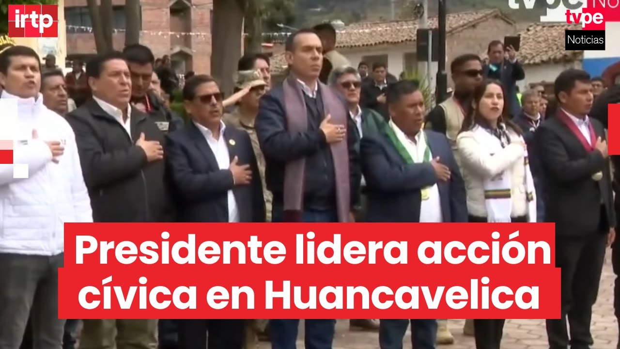 Presidente Jerí participa en izamiento del pabellón nacional en la región Huancavelica