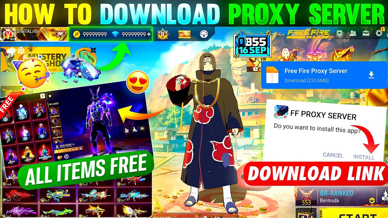 HOW TO DOWNLOAD PROXY SERVER IN FREE FIRE, HOW TO USE PROXY SERVER IN FREE FIRE, VIP PROXY SERVER
