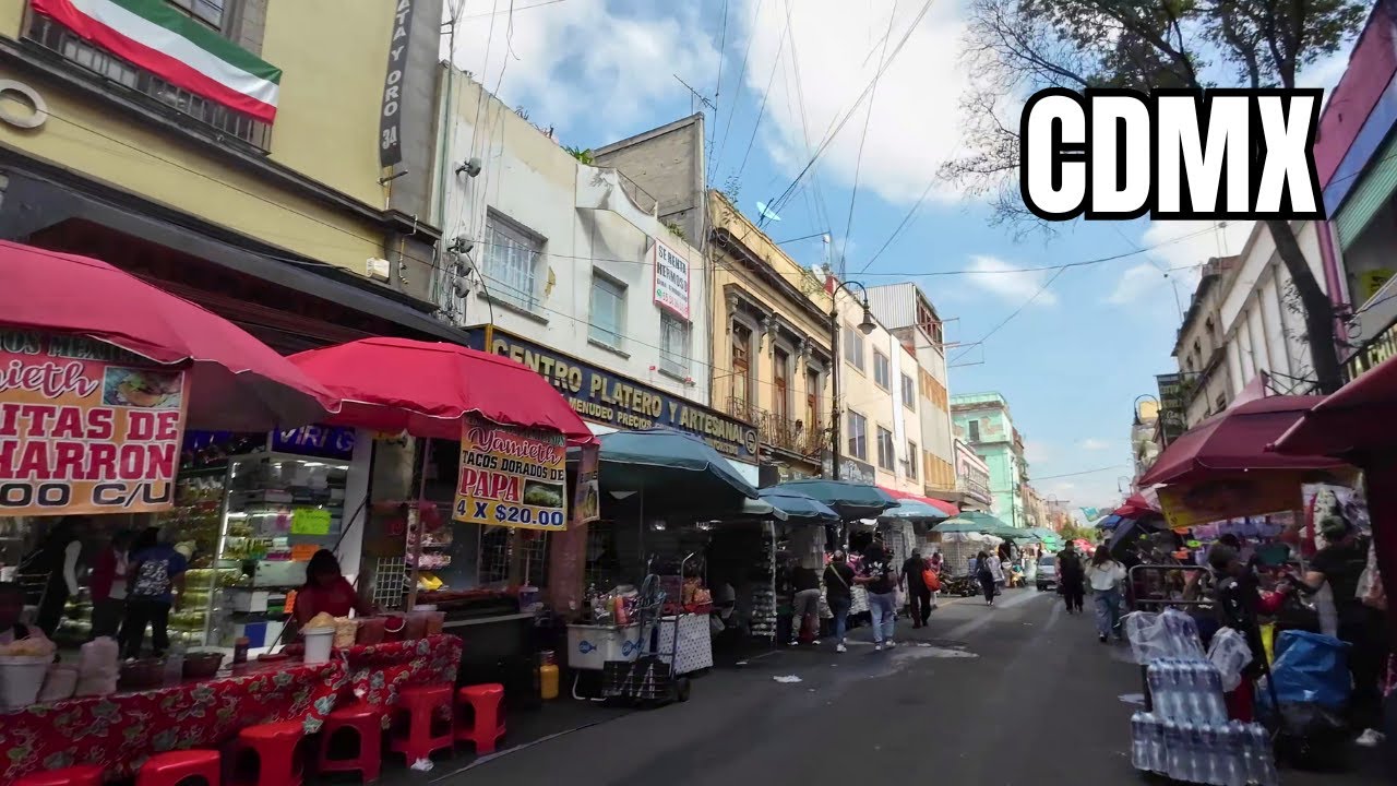 Mexico street market aka Tianguis on Avenida Republica Argentina