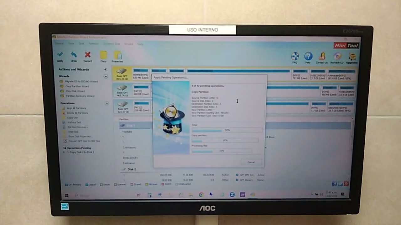 Clonar disco o unidad SSD de menor capacidad con MiniTool