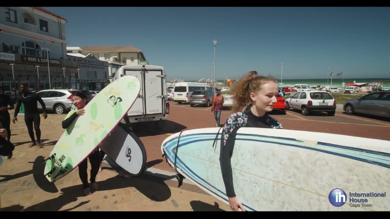 Surfing at Muizenberg Beach