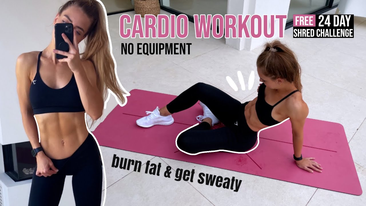 20 Min FAT BURNING CARDIO Intense & No Equipment | 24 day SHRED CHALLENGE