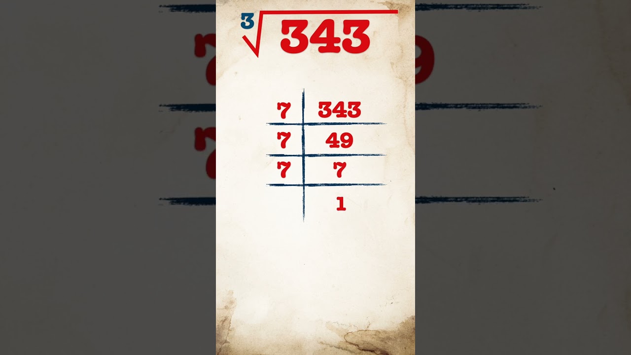 Cube root of 343 / 343 ka ghanmool /  #publicmaths #shorts #cuberoot #mathsshorts