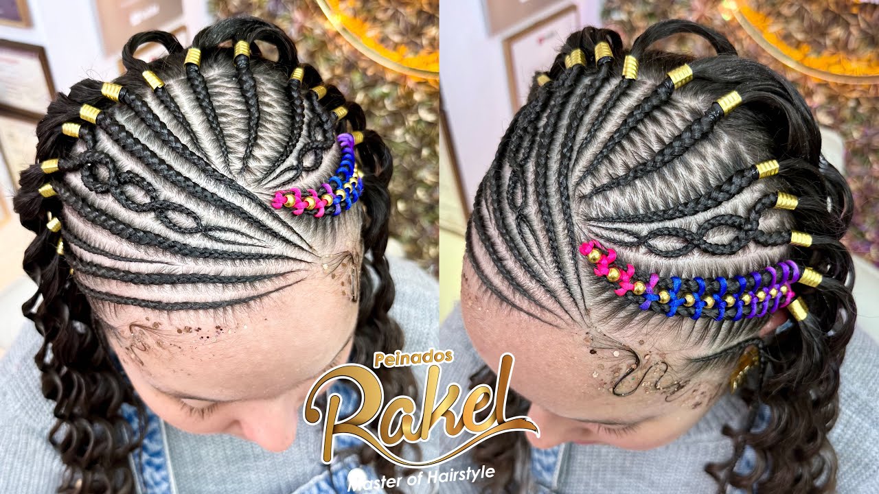 Trenzas Con Diseño y Encintado De Cordón/ Peinados Rakel