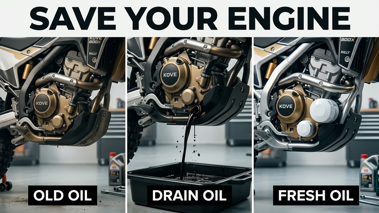 Kove 800x Rally - First Oil Change at 357 miles