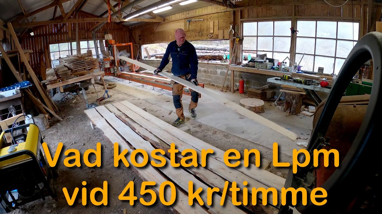 Sågar barkborregran i WoodMizer LT 15  (Vad kostar en lpm om man tar 450 kr/timme)