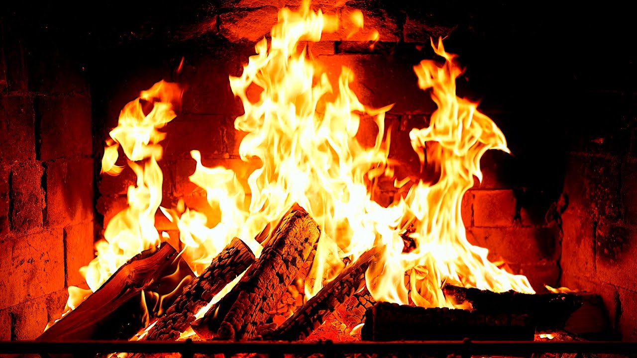 Cozy Fireplace 4K (12 HOURS). Fireplace with Crackling Fire Sounds. Fireplace Ambience