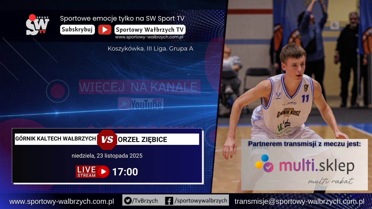 LIVE: 3 Liga Koszyk&oacute;wki: G&oacute;rnik Wałbrzych - Orzeł Ziębice