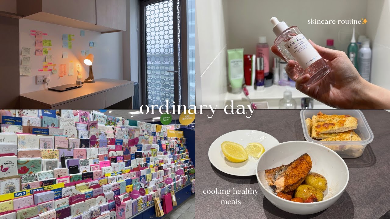 ordinary day of a master’s student on break✨ | trying to eat balanced meals | skincare