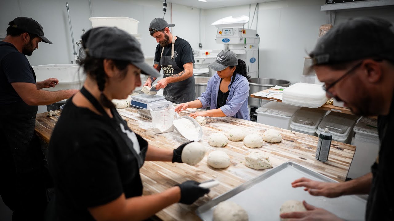 Shaping Hundreds of Loaves of Artisan Sourdough Bread