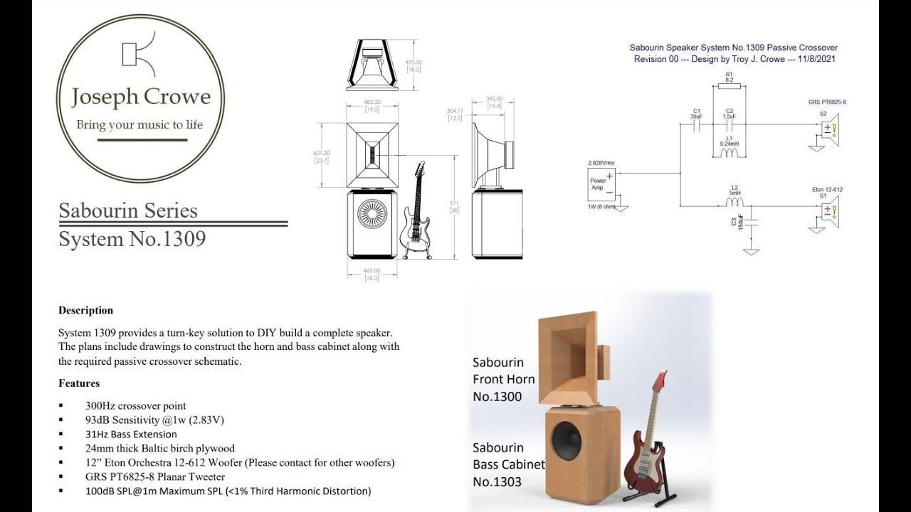 Sabourin No.1309 Speaker System DIY Plans