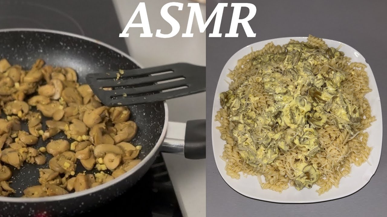ASMR CUISINE - Les pâtes à la crème et aux champignons 🍝 🍄‍🟫 