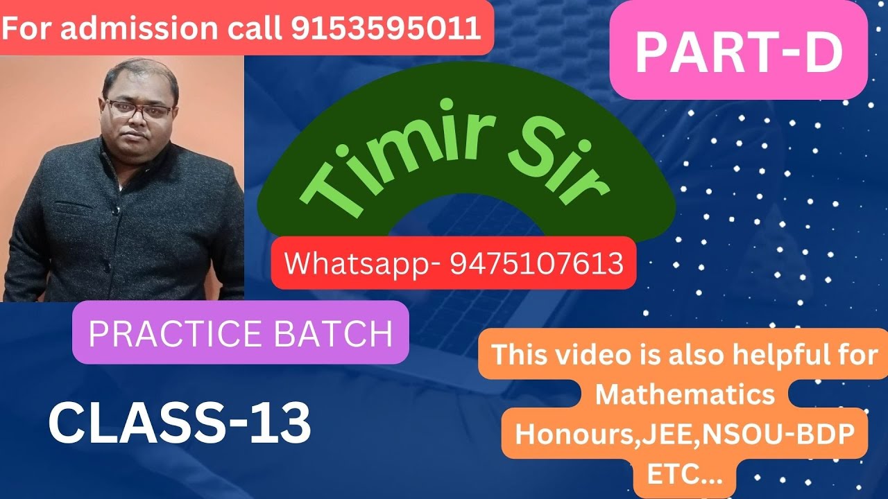 Anko Chorcha - SLST Math with Timir Sir- CLASS 13 PART D