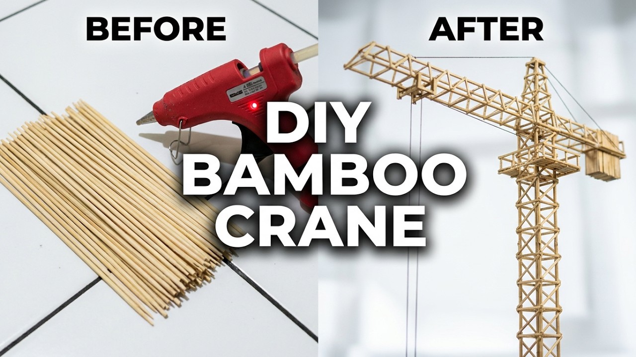 Membuat miniatur menara crane dari tusukan bambu