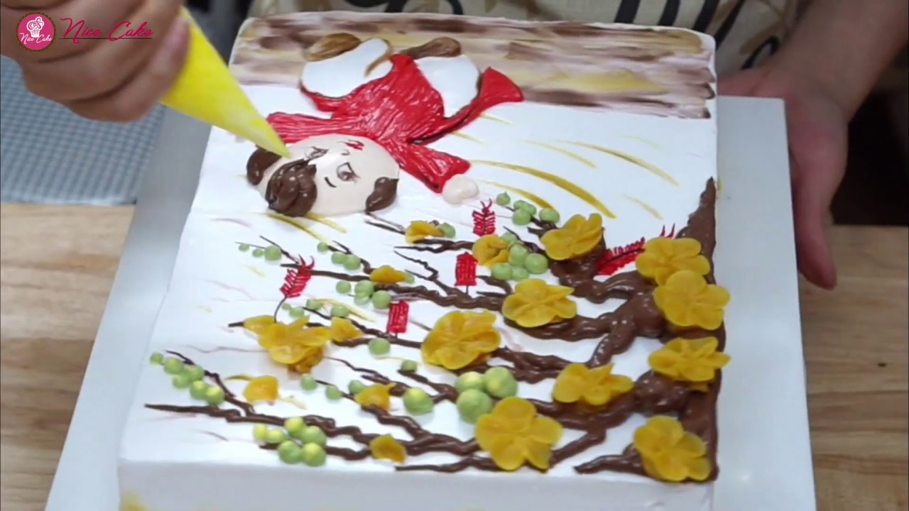 Bánh Sinh Nhật Trang Trí Hoa Mai Mừng Năm Mới - New Year Cake Idea