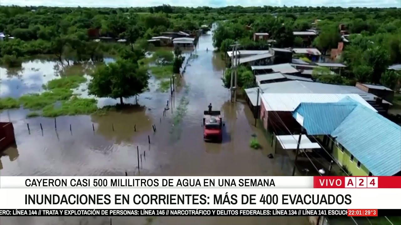 🚨 INUNDACIONES EN CORRIENTES: MÁS DE 400 EVACUADOS EN SAN LUIS DEL PALMAR