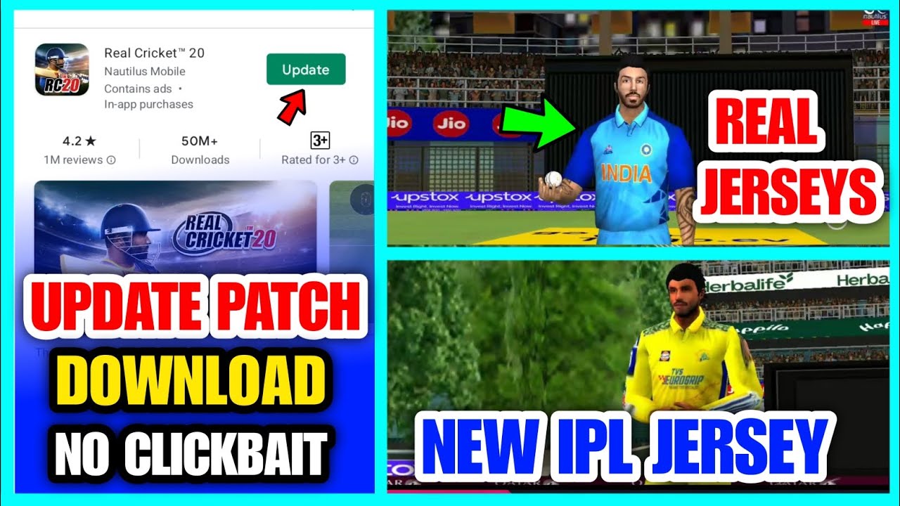 𝗥𝗲𝗮𝗹 𝗖𝗿𝗶𝗰𝗸𝗲𝘁 20 𝗠𝗲𝗴𝗮 𝗨𝗽𝗱𝗮𝘁𝗲??🤯😥 𝗡𝗲𝘄 𝗝𝗲𝗿𝘀𝗲𝘆 & 𝗥𝗲𝗮𝗹 𝗦𝗽𝗼𝗻𝘀𝗼𝗿𝘀 || 𝗛𝗼𝘄 𝗧𝗼 𝗗𝗼𝘄𝗻𝗹𝗼𝗮𝗱 𝗡𝗲𝘄 𝗣𝗮𝘁𝗰𝗵 || #𝗥𝗰20