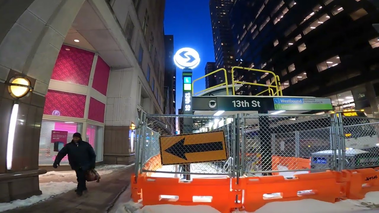 2 ℉ ICE COLD FRIGID SUNRISE SNOW WALK ❄️❄️ CITY HALL & East on Market Street ❄️❄️Philadelphia ASMR