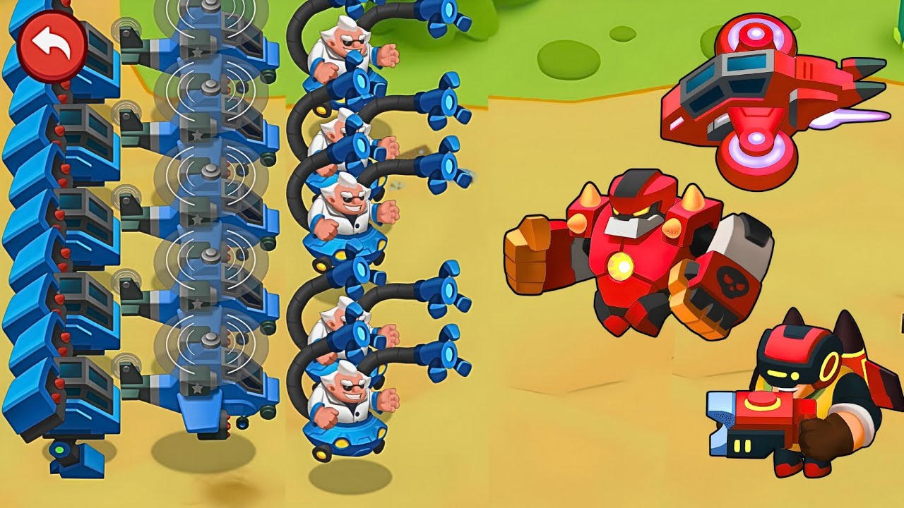 Merge Army World War | Red Robot Boss Vs Blue Army Tank Warrior, Merge Tank Master Battle, New Fight