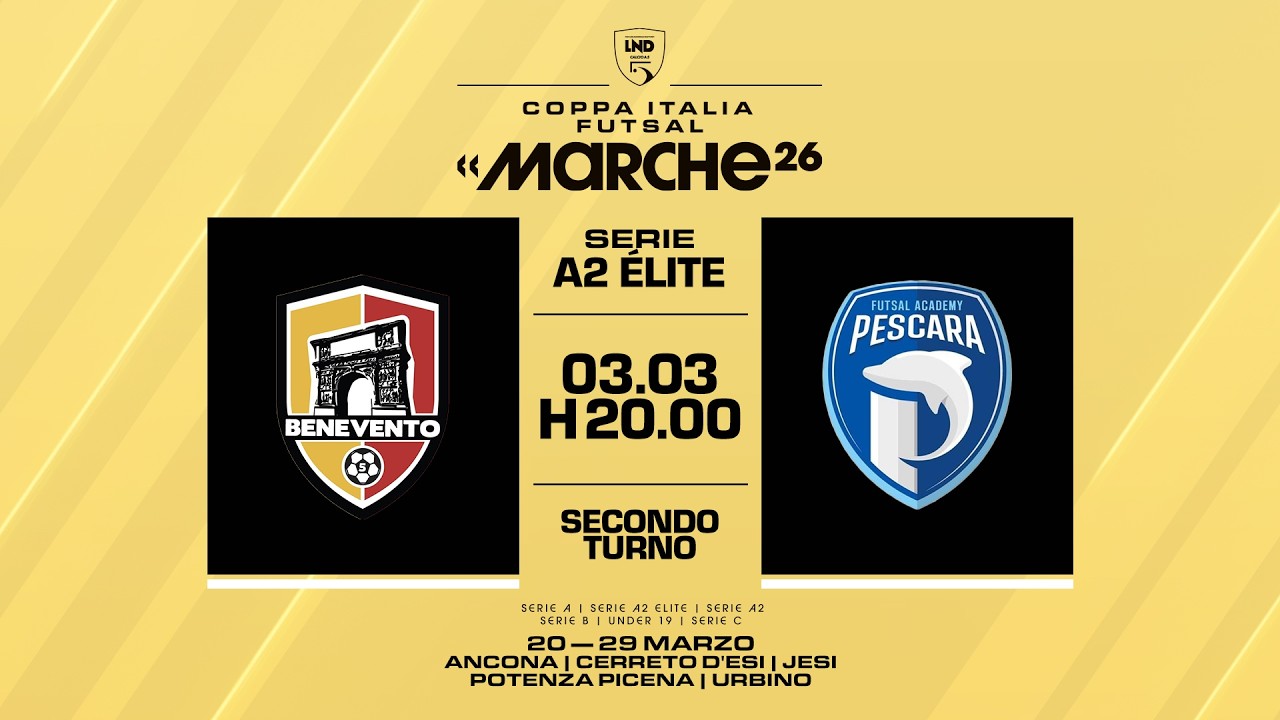 Benevento 5-Academy Pescara 5-2 | Coppa Italia Serie A2 &Eacute;lite 2025/2026 | Secondo turno