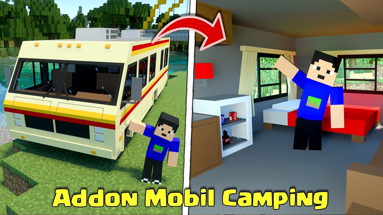 Berkemah dengan Addon Mobil Camping Keren di MCPE