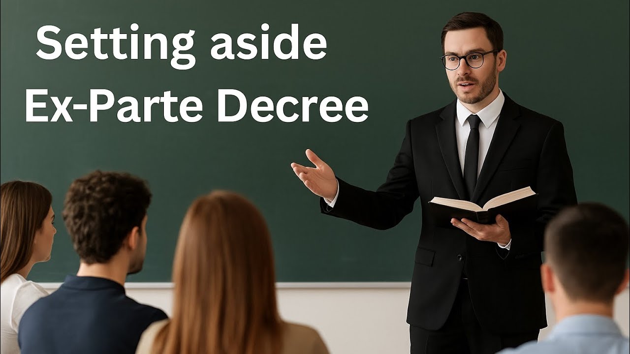 Setting aside Ex-Parte Decree, Order IX Rule 13 CPC 1908