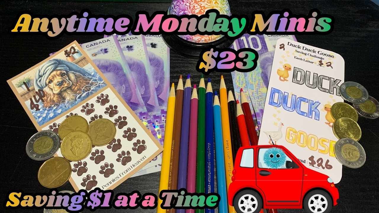 Monday Mini Day ~ Finished 2 Challenges ~ Saving $23 ~ Save One Dollar at a Time