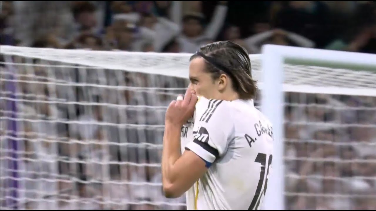 &Aacute;lvaro Carreras vs Valencia ⚪🔥 | La Liga 2025 | First Goal for Real Madrid