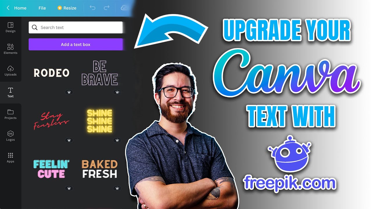 Add Custom Text in Canva using Freepik & Photopea - Tutorial
