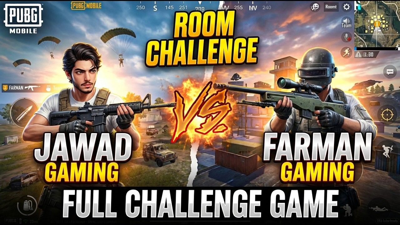 ROOM CHALLENGE | JAWAD GAMING VS FARMAN GAMING with PUBG MOBILE