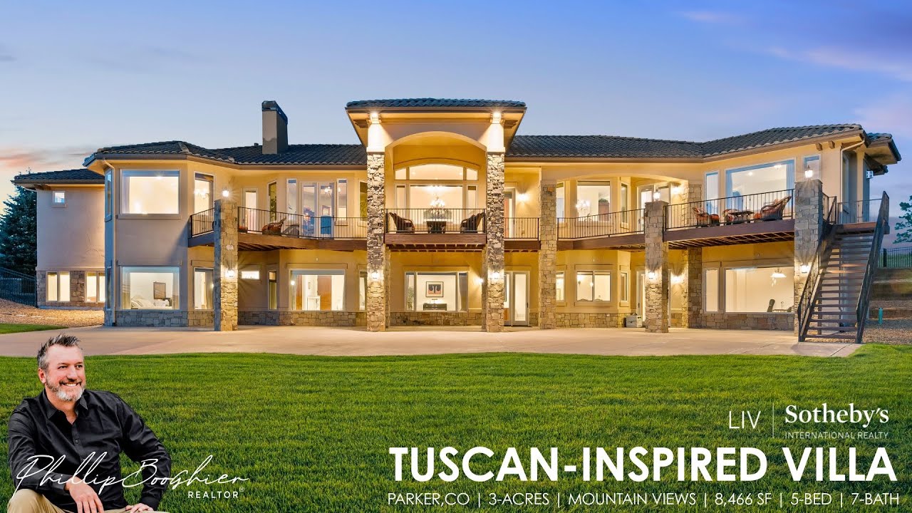 Luxury Home for Sale | 8,400+ SF Tuscan Villa with Pikes Peak Views | Parker, CO
