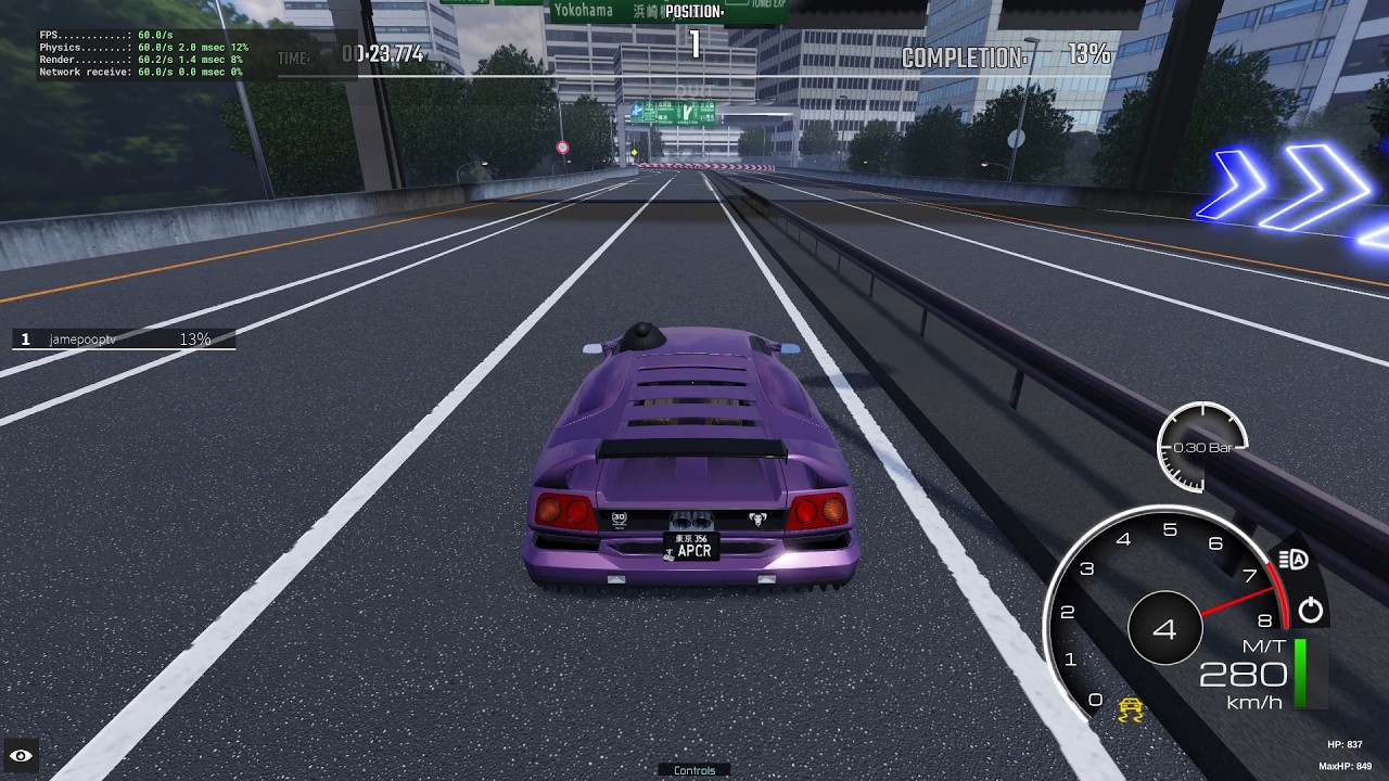 C1 Clockwise Loop - Lamborghini Diablo SE30 - 3:01.359 | Midnight Racing: Tokyo