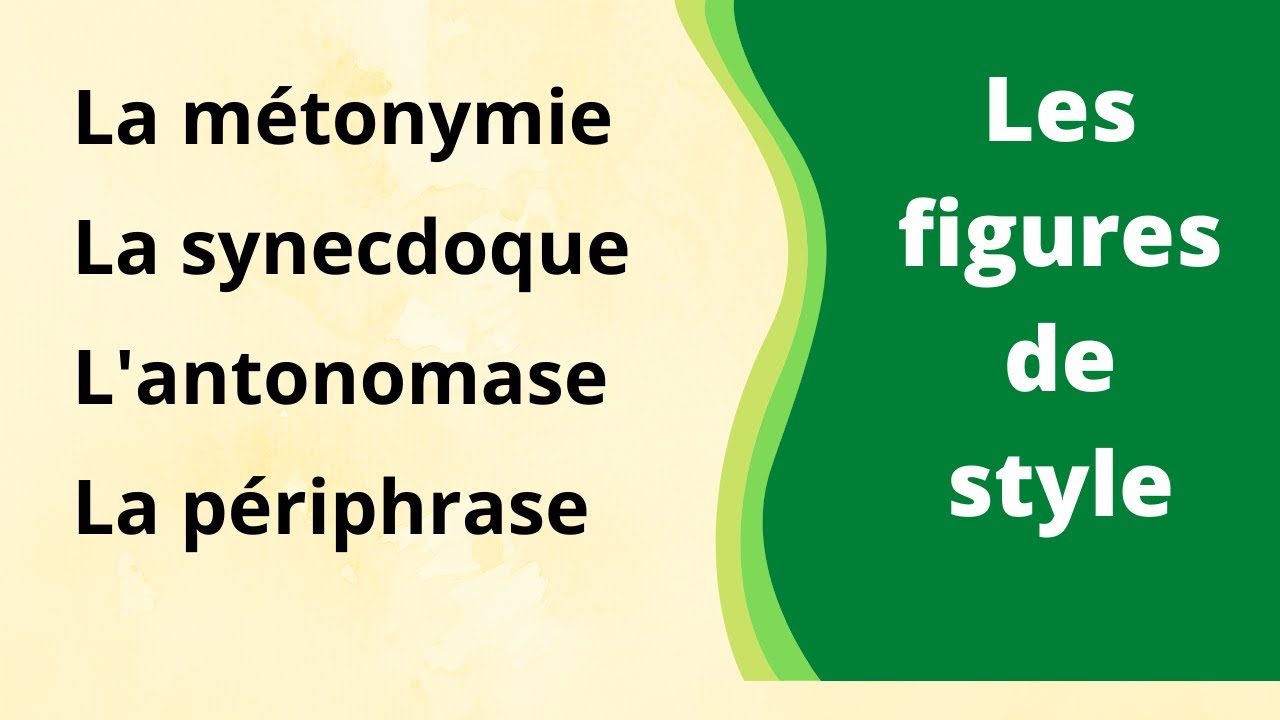 métonymie - synecdoque - antonomase - périphrase : les figures de style شرح