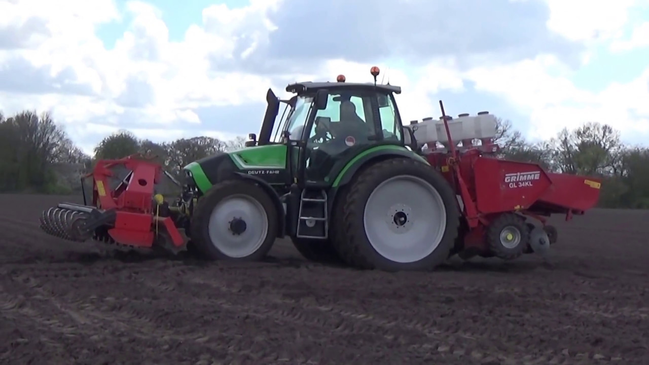 DEUTZ FAHR AGROTRON TTV 420 MET EEN GRIMME GL 34 KL