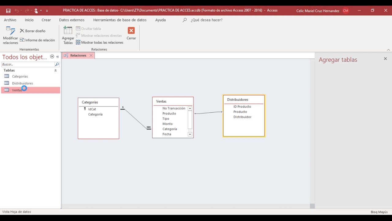 PRACTICA DE ACCESS - EXPORTAR DE EXCEL/RELACIONES/CONSULTAS/FORMULARIOS