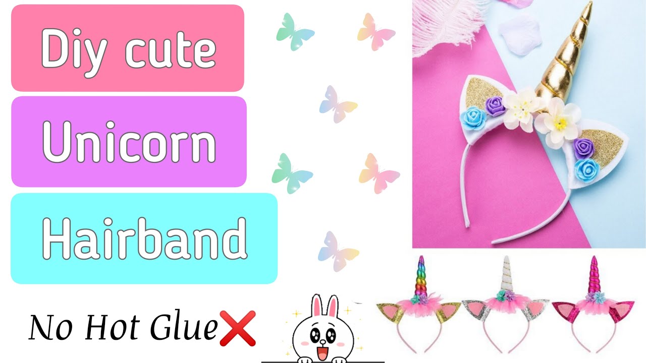 Diy unicorn hairband/How to make unicorn hairband/Homemade hair band/Hairband making at home