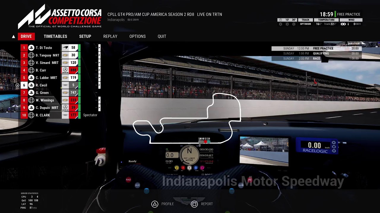 CPL GT4 Pro/Am Series | Season 2 | Round 8 | Indianapolis