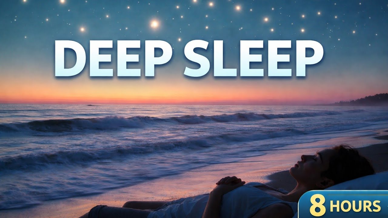 Fall Asleep Fast | 8 Hour Ocean Waves + 528Hz Sleep Music