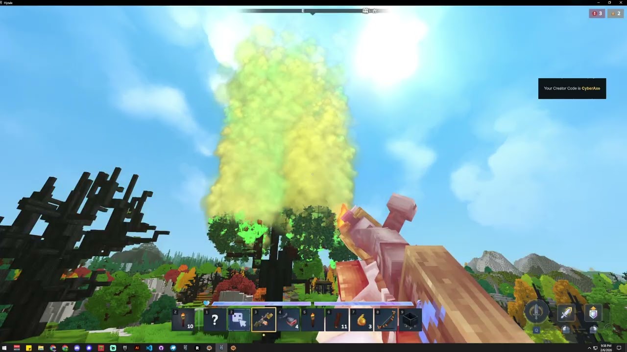 Hytale Custom Flamethrower done in VFXTale Particle Editor and Creator