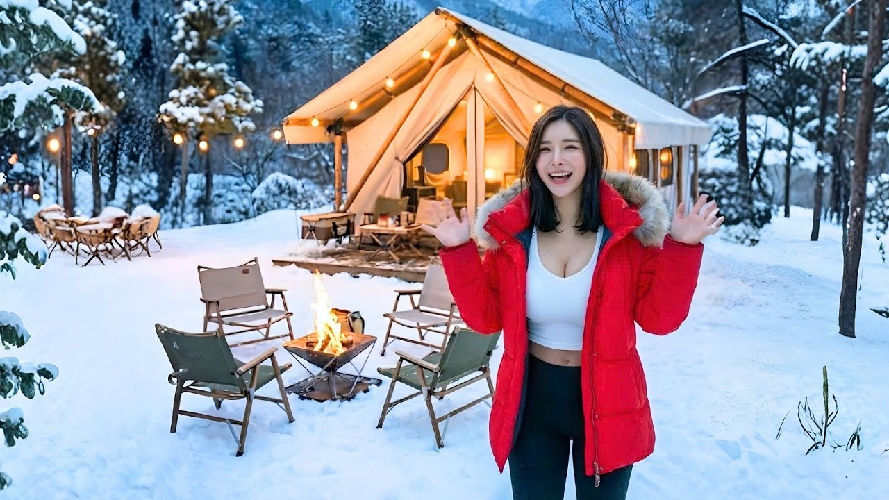 Solo camping girl in the snow 2 Days With My Dog - Wonderful Winter Vacation ❄️