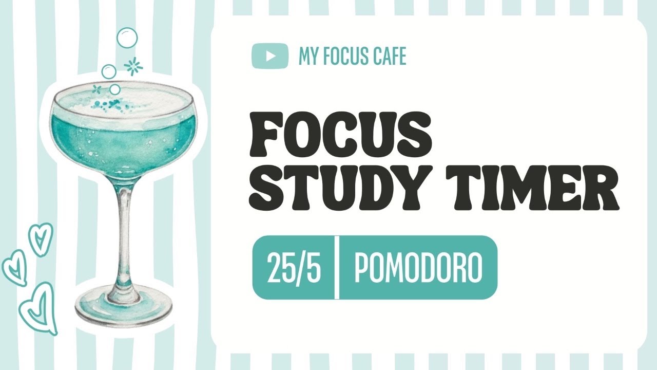 Pomodoro Study Timer ⏳ 4 Sessions of 25/5 (No Music)