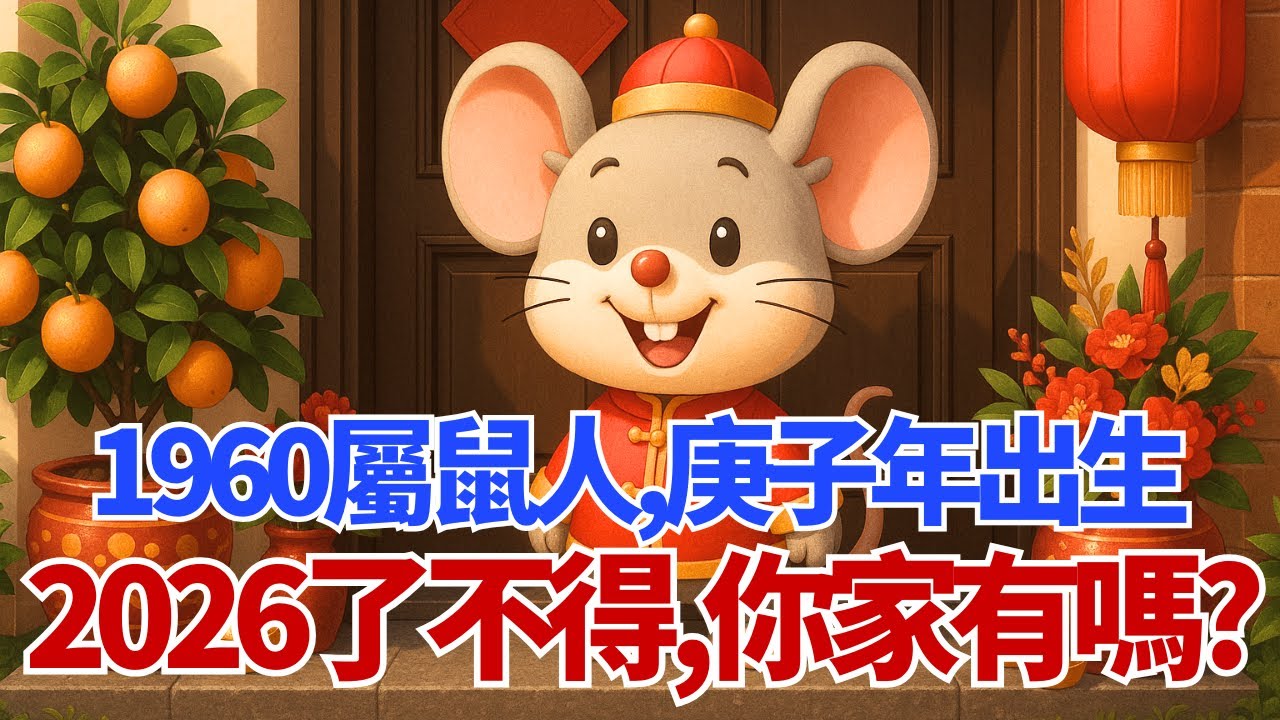 1960年屬鼠人，庚子年出生，壁上土命，2026年「了不得」！你家有嗎？#1960年屬鼠 #屬鼠2026運勢 #2026屬鼠運程 #生肖鼠運勢 #庚子鼠 #壁上土 #屬鼠運勢 #生肖鼠 #屬鼠